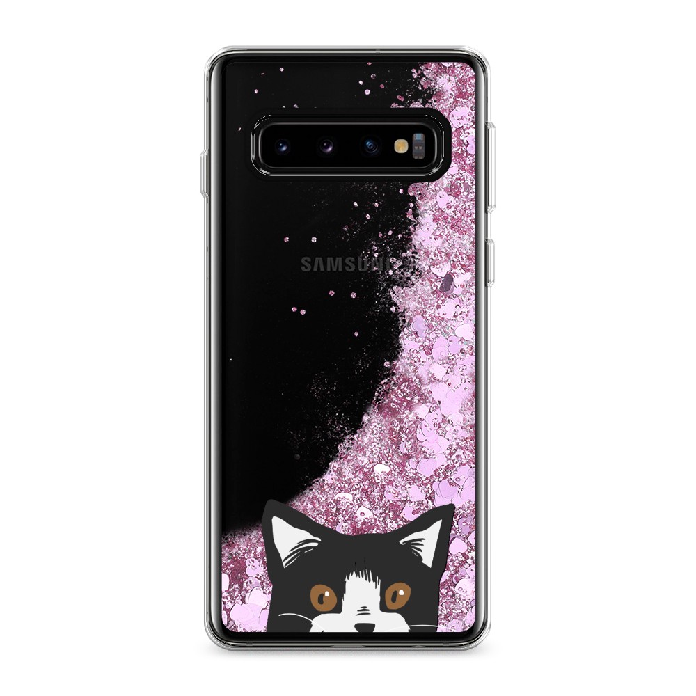 

Чехол Awog на Samsung Galaxy S10 "Подглядывающий кот", Разноцветный, 27094-1