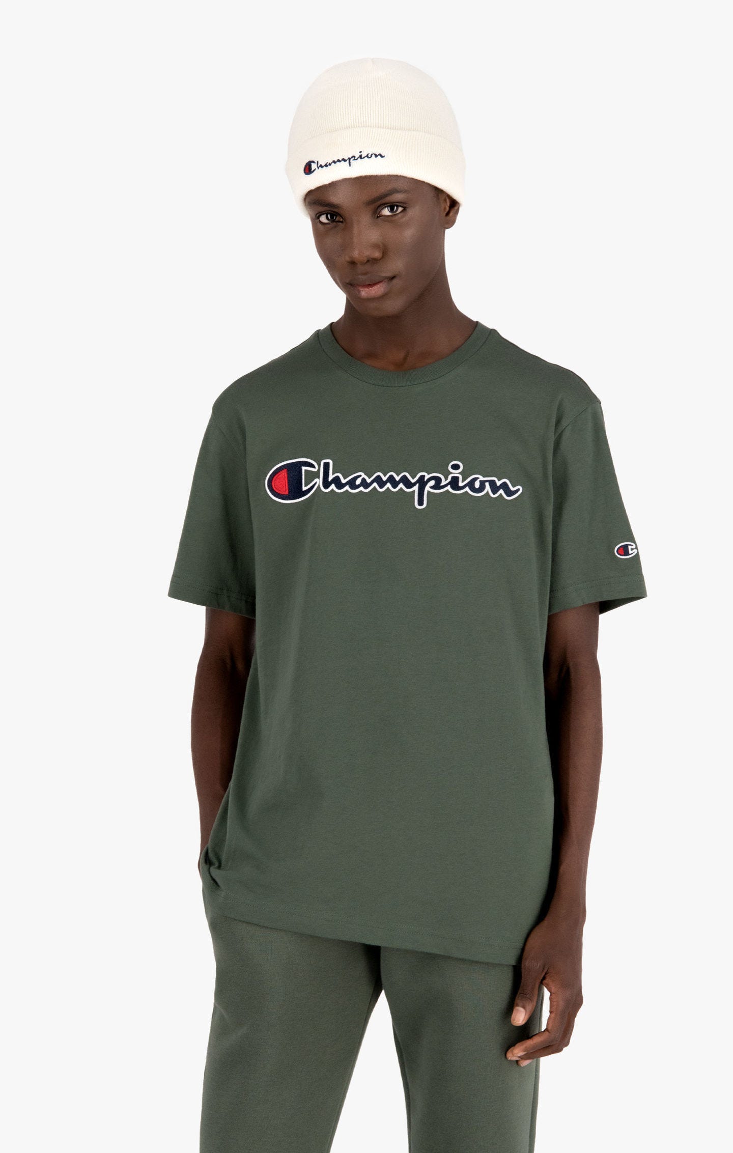 фото Футболка мужская champion rochester champion logo crewneck t-shirt серая l