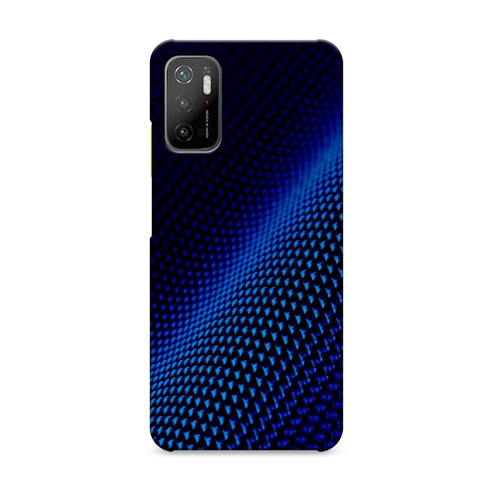 фото Пластиковый чехол "синий карбон" на xiaomi poco m3 pro awog