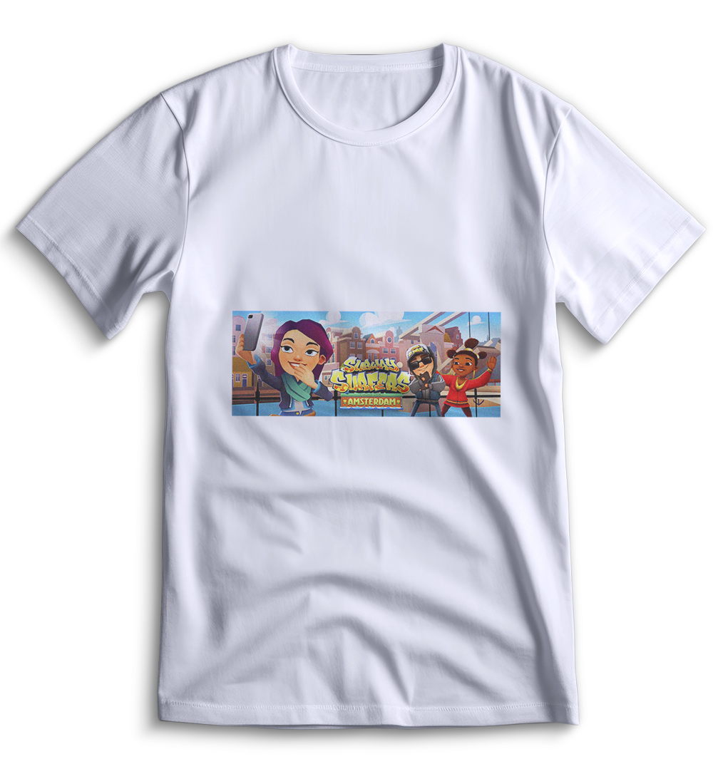 Белая футболка Top T-shirt Subway Surfers (Сабвей серфер, Сабвей серф) 0062 размер XS