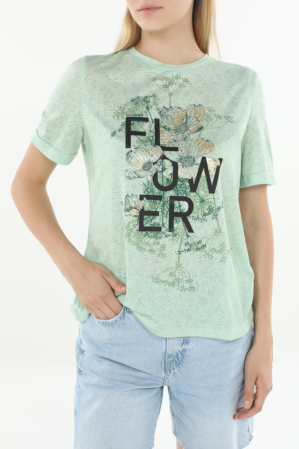 

Футболка женская Gerry Weber 270041-44040 зеленая 48, Зеленый, 270041-44040