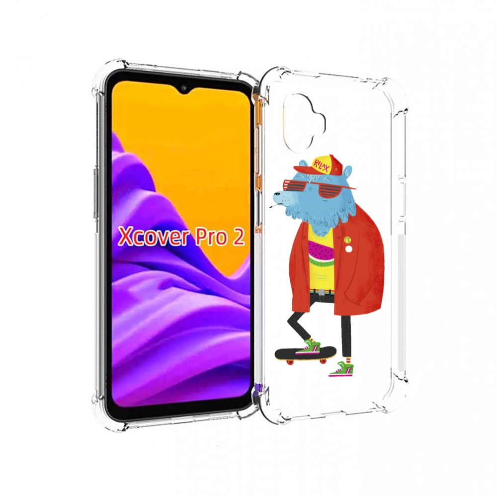 

Чехол MyPads медведь на скейте для Samsung Galaxy Xcover Pro 2, Прозрачный, Tocco