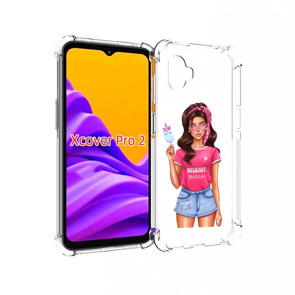 

Чехол MyPads майами-битч женский для Samsung Galaxy Xcover Pro 2, Прозрачный, Tocco