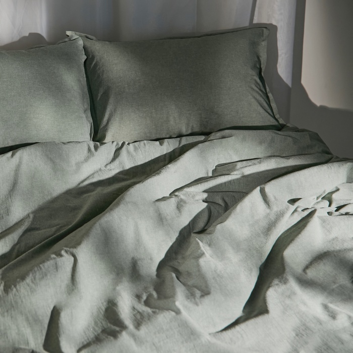 

Простыня SL Home Деним 245х260 см, оливковый, 100% жатый хлопок, "Denim"