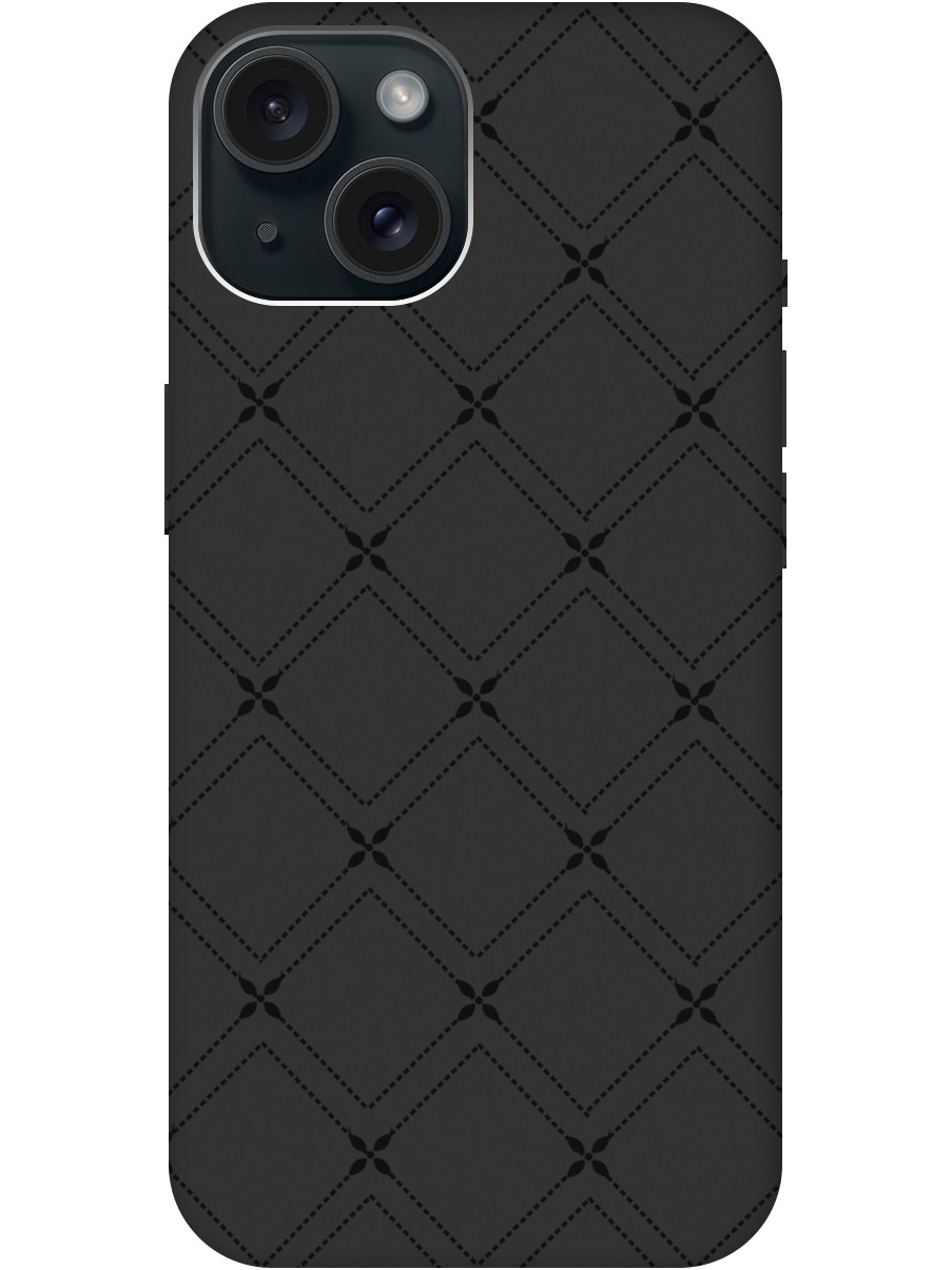 

Силиконовый чехол на Apple iPhone 15 с рисунком "Стильные линии" Soft Touch черный, 20000002