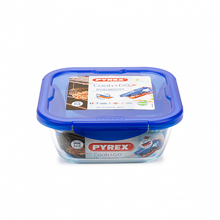 

Блюдо для запекания Pyrex Cook&Go, стекло, 21х21 см с крышкой, Прозрачный;синий, Стокмарт-Формы для запекания1-17