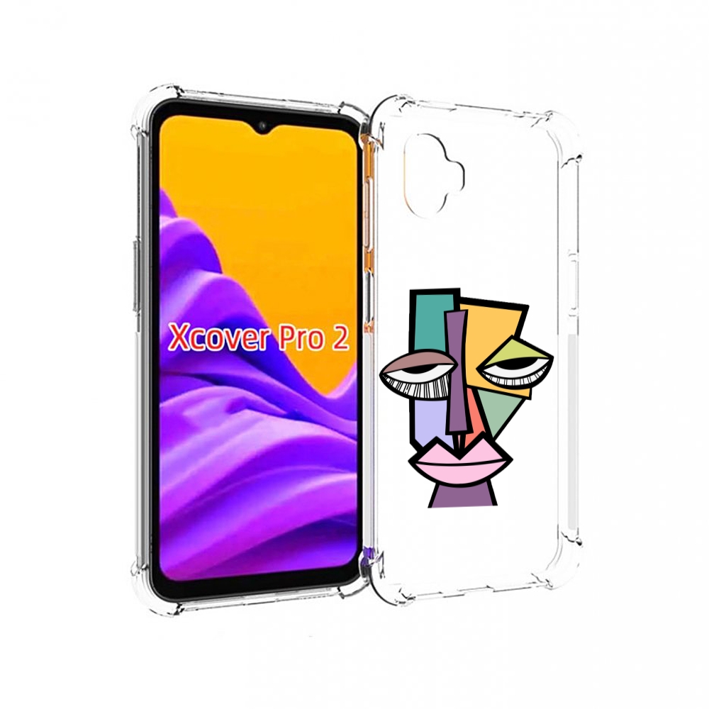 

Чехол MyPads лицо из квадратиков с глазами женский для Samsung Galaxy Xcover Pro 2, Прозрачный, Tocco