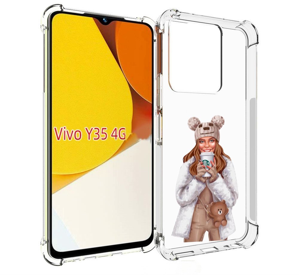 

Чехол MyPads Девушка-с-кофе-старбакс женский для Vivo Y35 4G 2022 / Vivo Y22, Прозрачный, Tocco