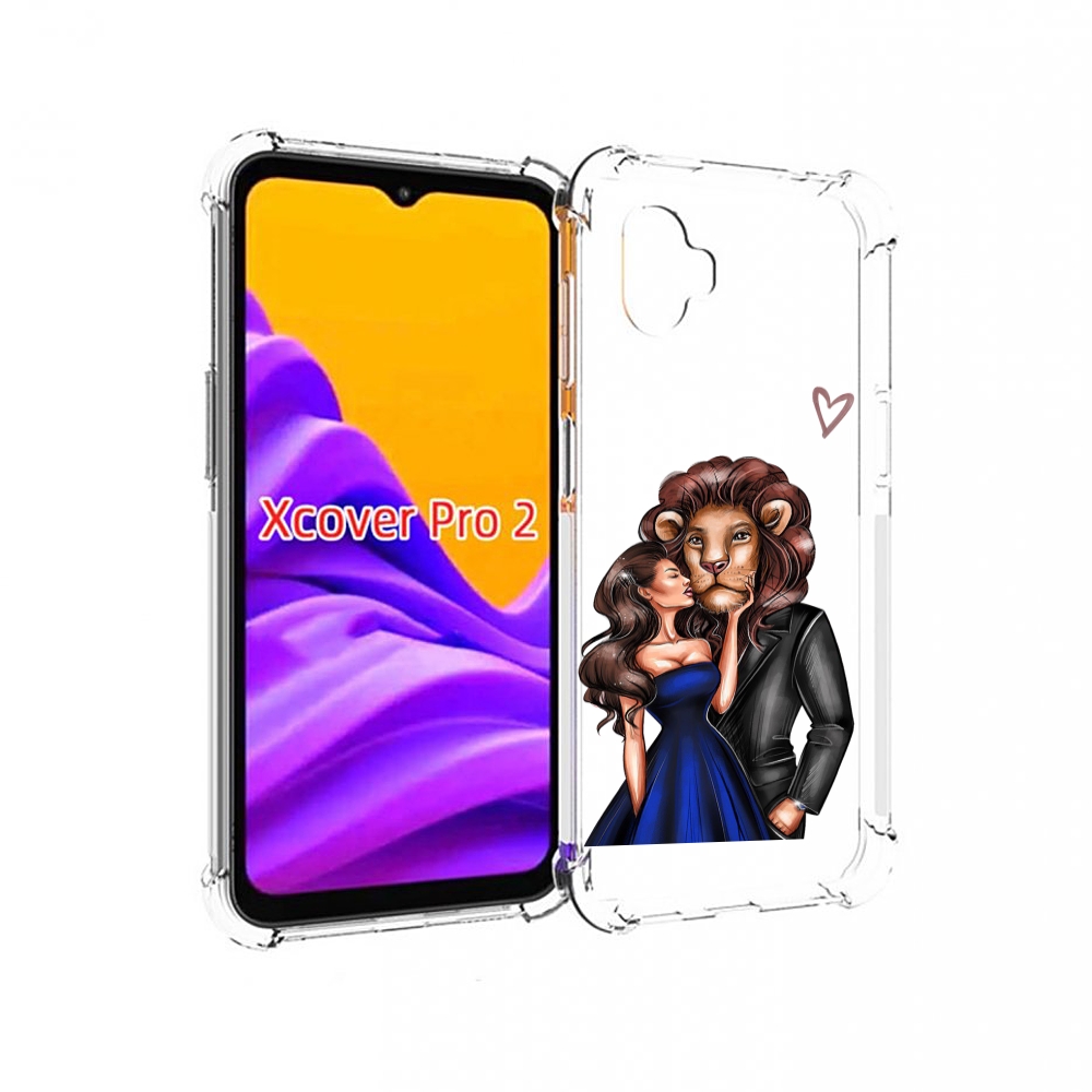 Чехол MyPads лев-в-смокинге для Samsung Galaxy Xcover Pro 2