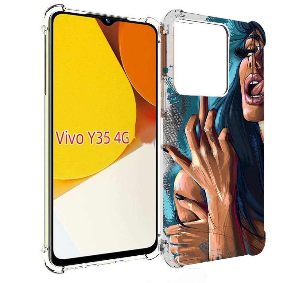 

Чехол MyPads Девушка-нарисованная-дерзкая женский для Vivo Y35 4G 2022 / Vivo Y22, Прозрачный, Tocco