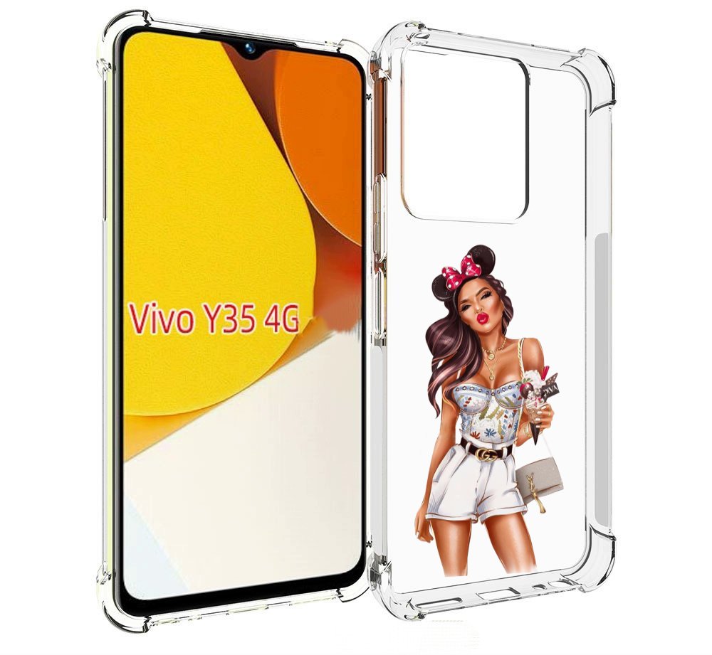 

Чехол MyPads Девушка-микки для Vivo Y35 4G 2022 / Vivo Y22, Прозрачный, Tocco
