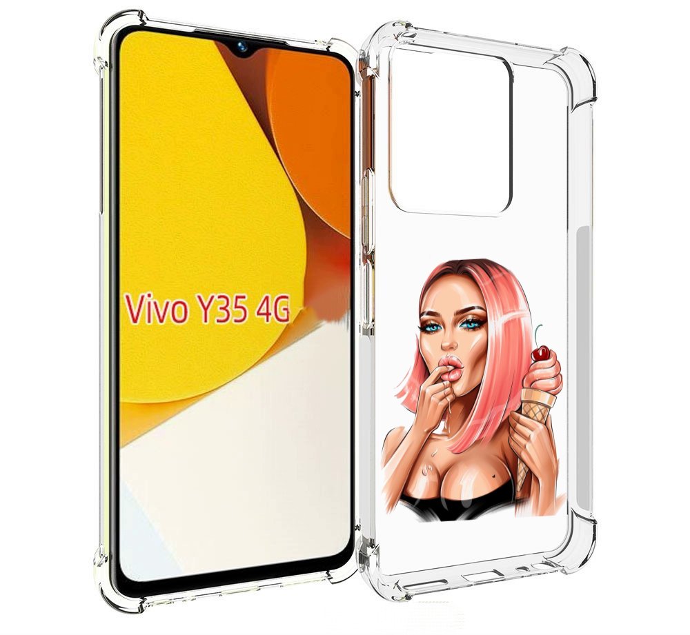 

Чехол MyPads Девушка-и-мороженое женский для Vivo Y35 4G 2022 / Vivo Y22, Прозрачный, Tocco
