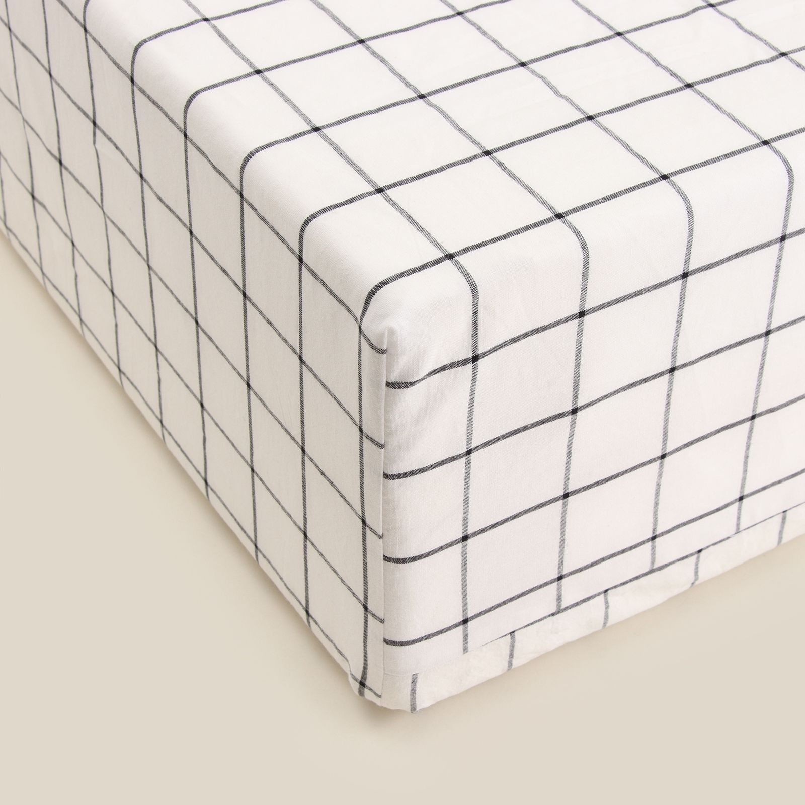 

Простыня на резинке SL Home Cotton 180х200+30 см, белый/серый, "Cotton"