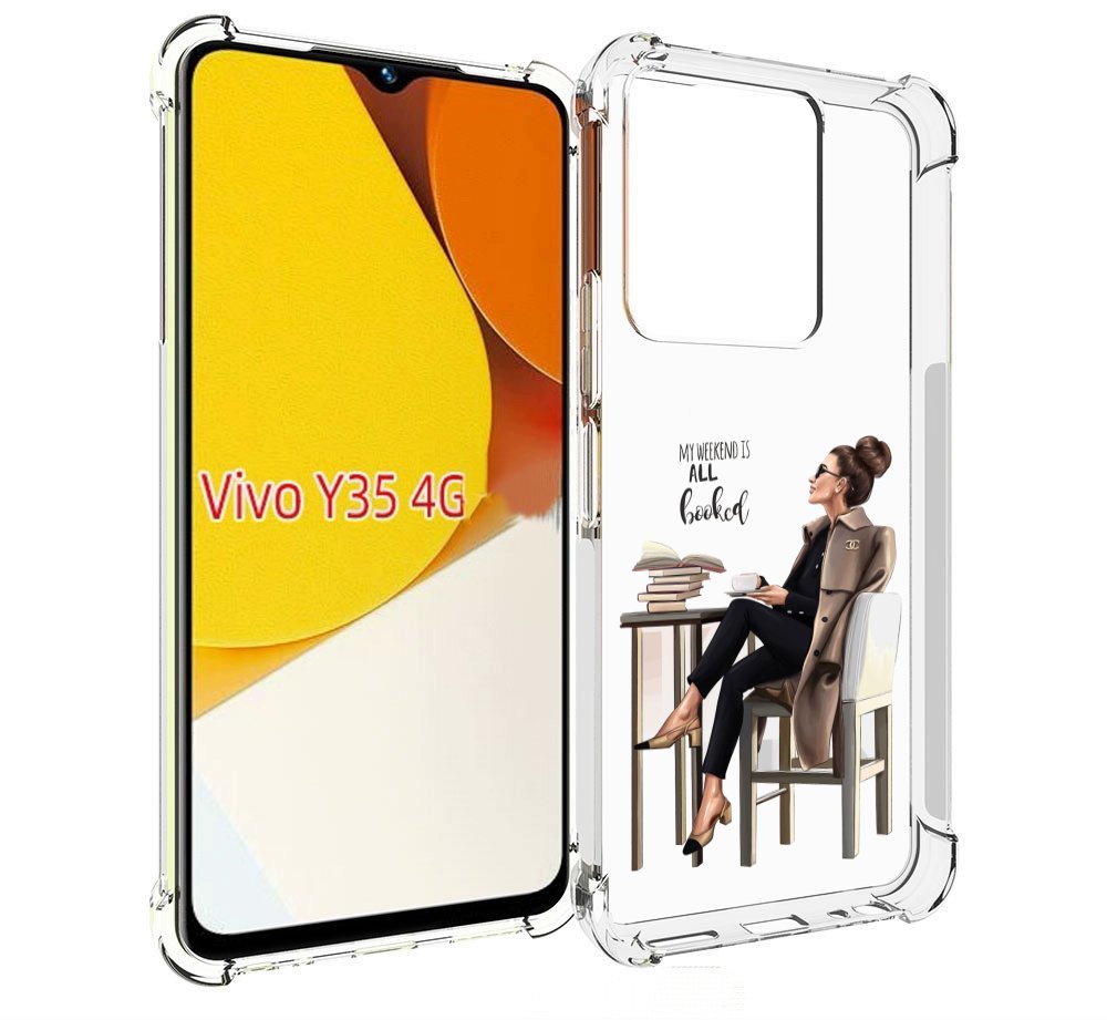 

Чехол MyPads Девушка-в-кофейне для Vivo Y35 4G 2022 / Vivo Y22, Прозрачный, Tocco