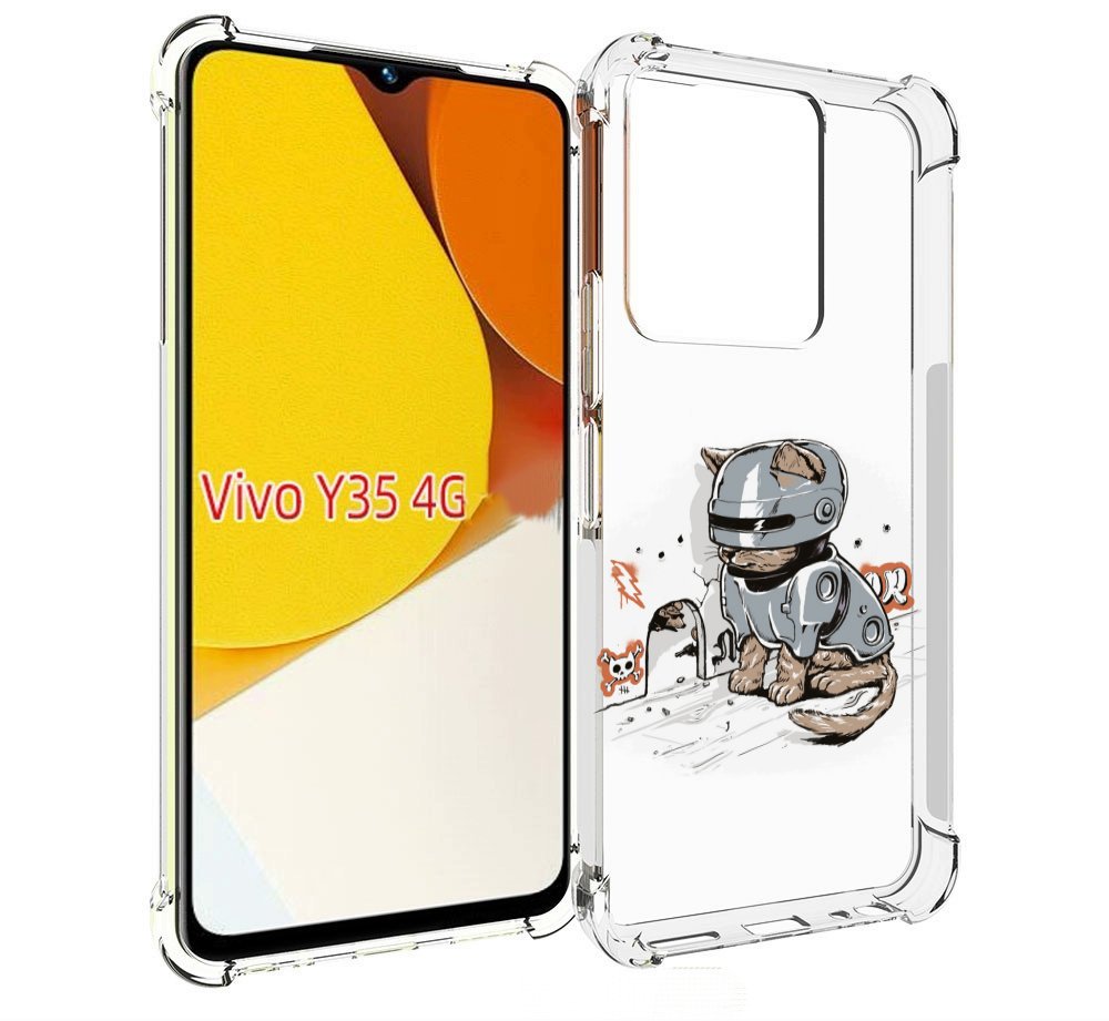 

Чехол MyPads Грозный кот для Vivo Y35 4G 2022 / Vivo Y22, Прозрачный, Tocco
