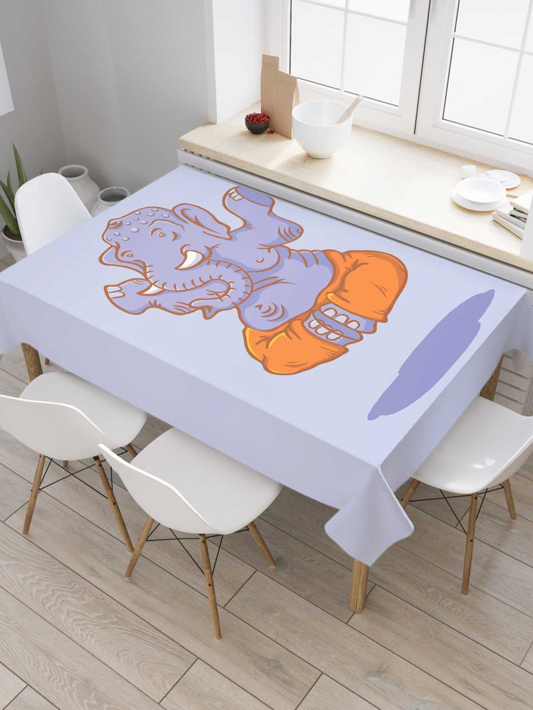 

Скатерть прямоугольная JoyArty "Медитирующий слоненок" из оксфорда, 180x145 см, Медитирующий слоненок