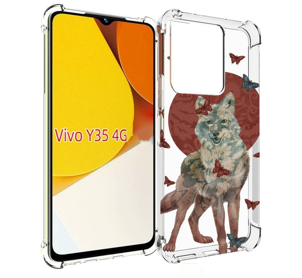 

Чехол MyPads Волчица с бабочками для Vivo Y35 4G 2022 / Vivo Y22, Прозрачный, Tocco