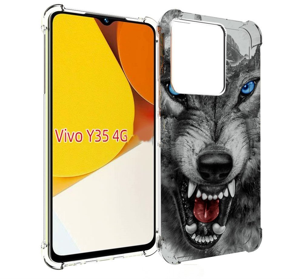 

Чехол MyPads Волк-частица мужской для Vivo Y35 4G 2022 / Vivo Y22, Прозрачный, Tocco