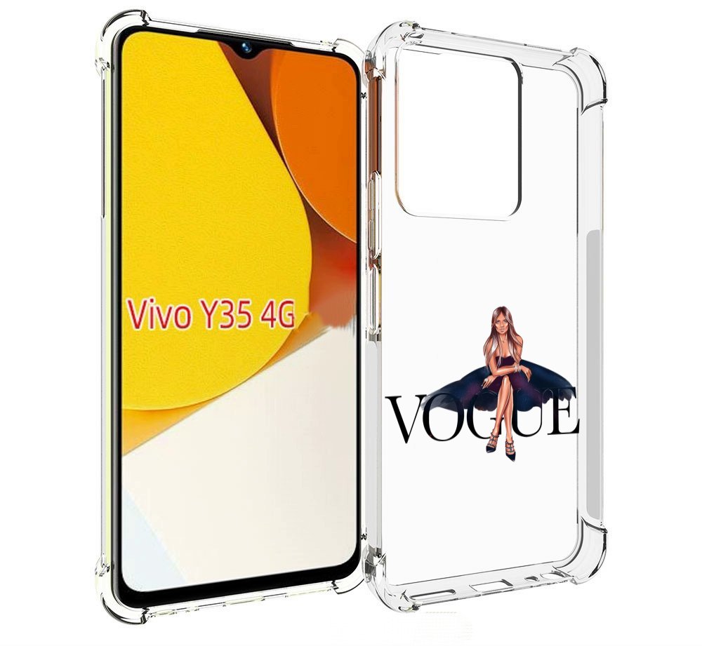 

Чехол MyPads Вог-девушка женский для Vivo Y35 4G 2022 / Vivo Y22, Прозрачный, Tocco