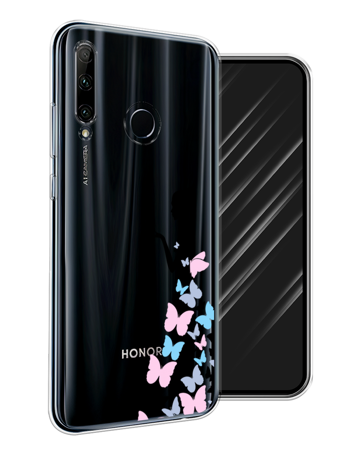 

Чехол Awog на Honor 20 Lite 2019 "Платье из бабочек", Белый;розовый, 68950-1
