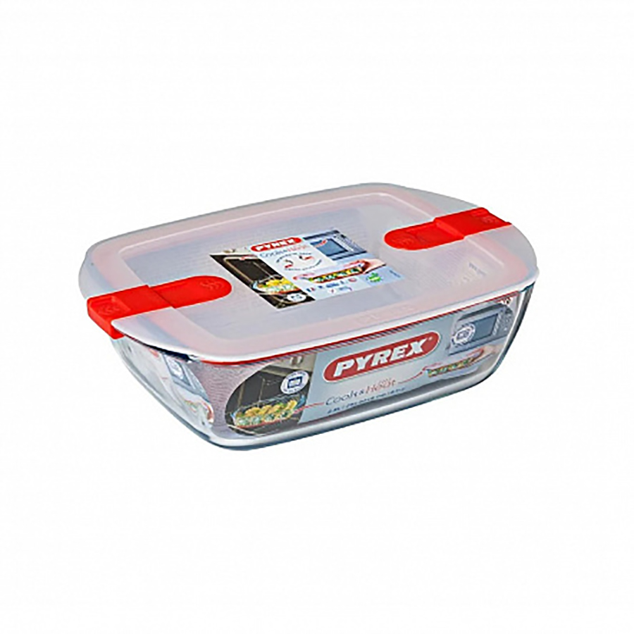 

Блюдо для запекания Pyrex Cook&Heat, стекло, 23х15x7 см с крышкой, Прозрачный, Стокмарт-Формы для запекания1-6