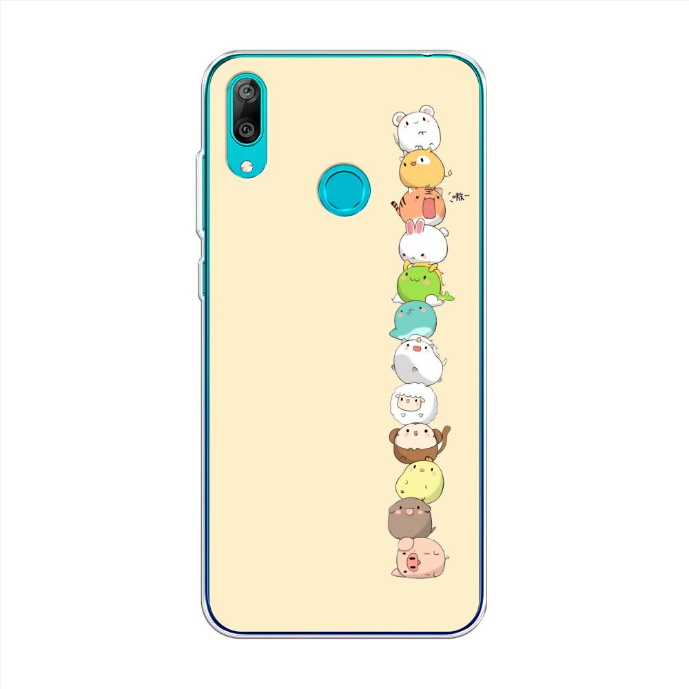 

Чехол Awog на Huawei Y7 2019 "Питомцы Чиби", Желтый, 68450-2