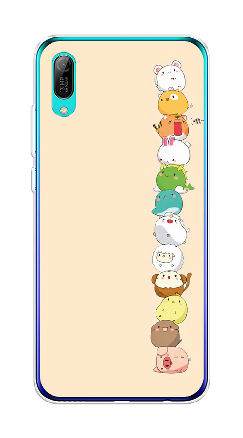 

Чехол Awog на Huawei Y6 Pro (Prime) 2019 "Питомцы Чиби", Желтый, 68150-2