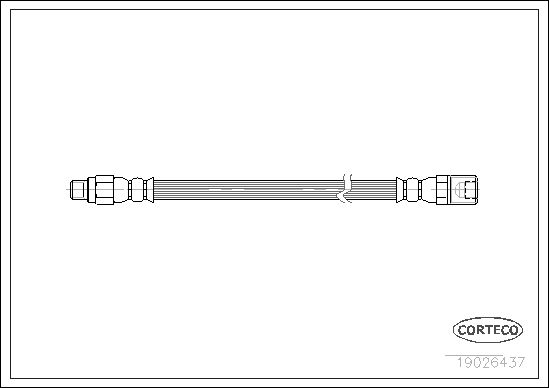 

19026437_Шланг Тормозной Задний L=350 Iveco Daily 01-06 Corteco 19026437