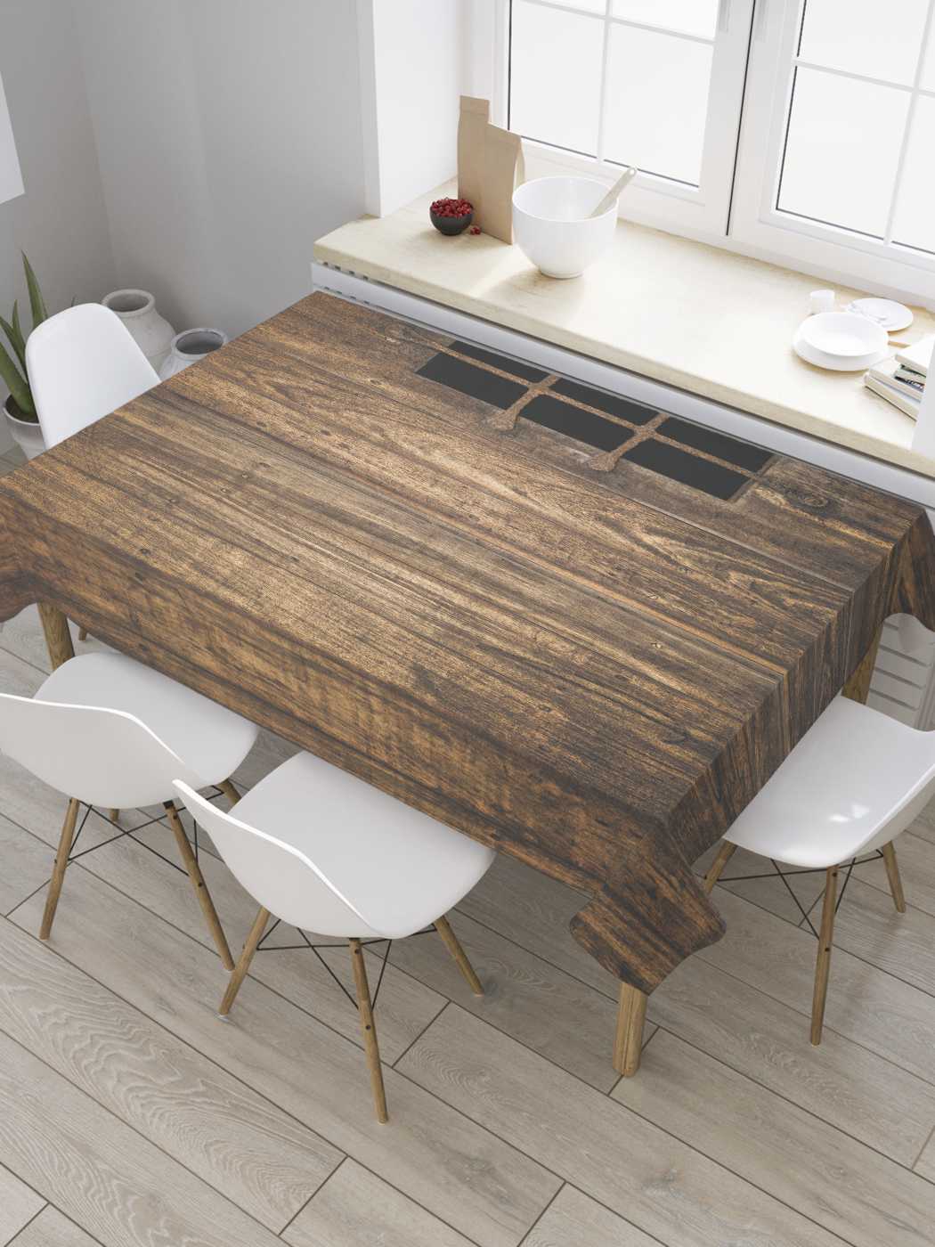 

Скатерть прямоугольная JoyArty "Окошко в замке" из оксфорда, 180x145 см, Зеленый, Окошко в замке