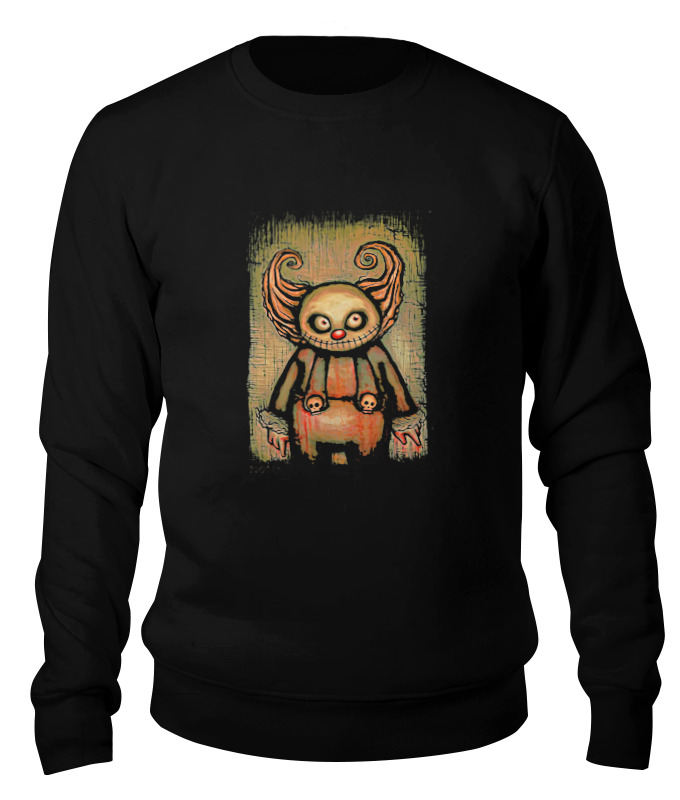 

Свитшот унисекс Printio Evil clown черный XS, Evil clown
