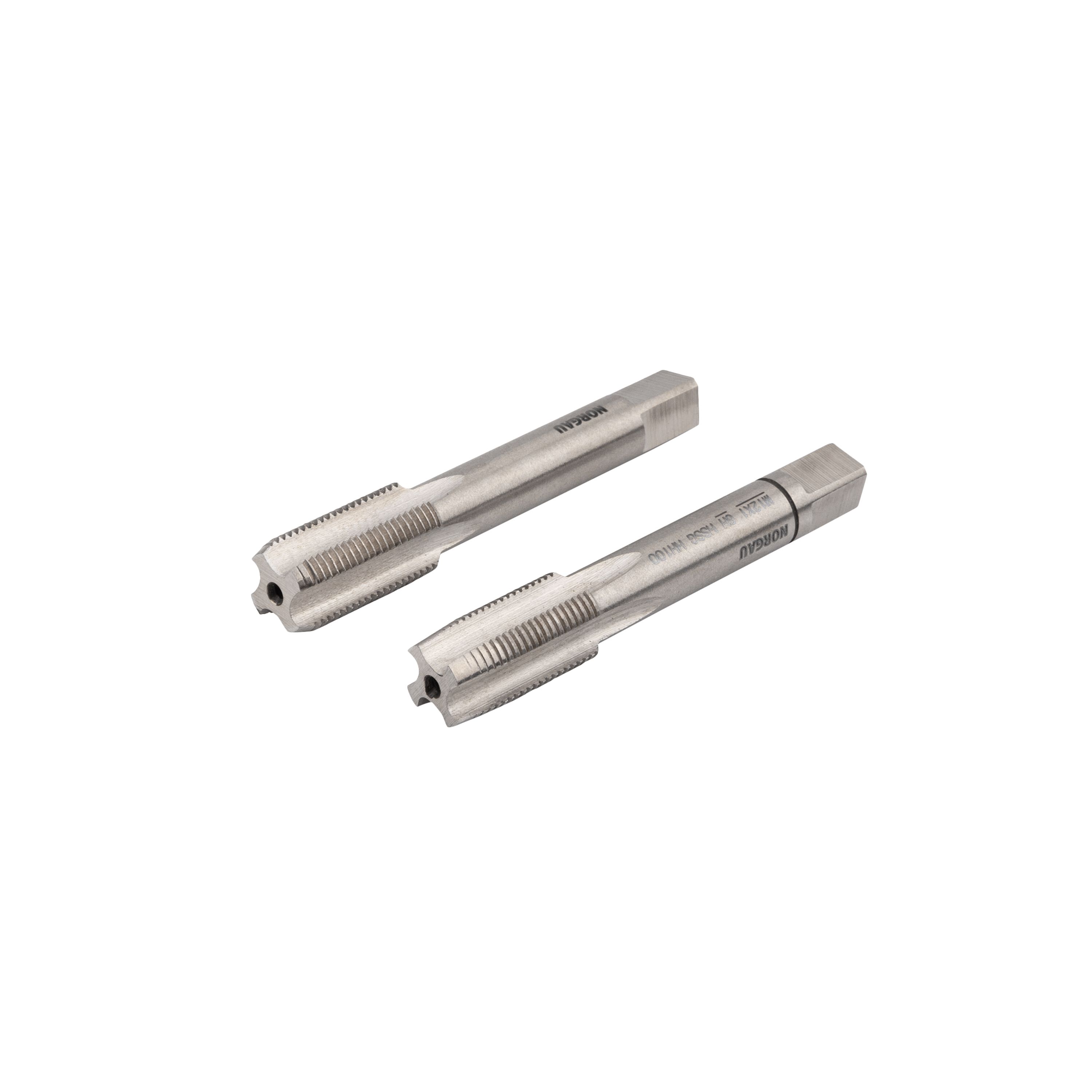 

Набор метчиков NORGAU Industrial M12 из HSS, по стали, чугуну и цветным металлам, 2 шт., RHT-266-552