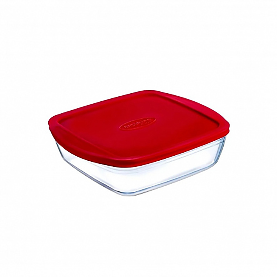 

Блюдо для запекания Pyrex O Cuisine, стекло, 22х22 см с крышкой, Прозрачный;красный, Стокмарт-Формы для запекания1-4