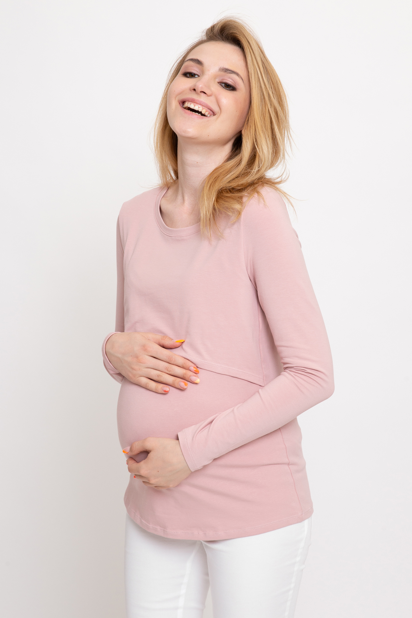 Лонгслив для беременных женский Magica bellezza МВ7038 розовый 50 RU