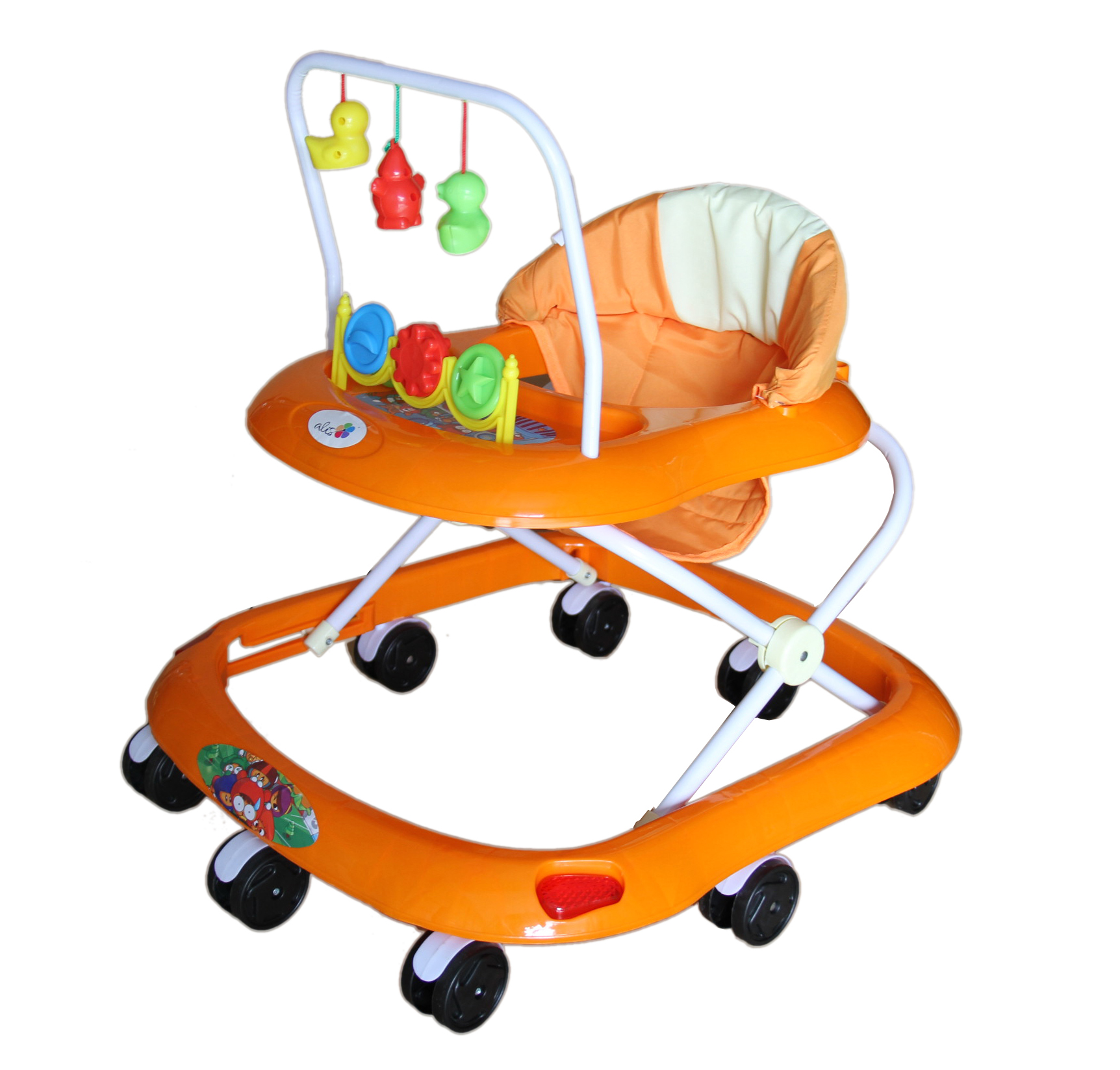 Ходунки детские Alis Весело шагать, оранжевый, силиконовые колеса