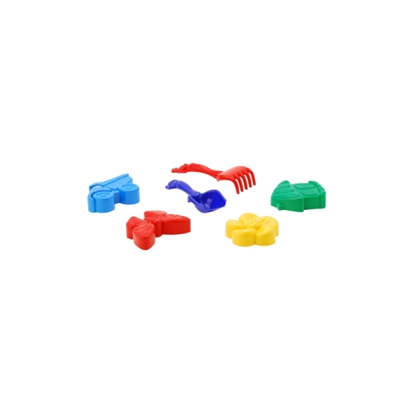 

Песочный набор Colorplast Незабудка №4: лопатка и грабельки, четыре большие пасочки