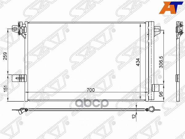 

SAT Радиатор кондиционера VOLKSWAGEN TRANSPORTER T6 15-, STVWT63950