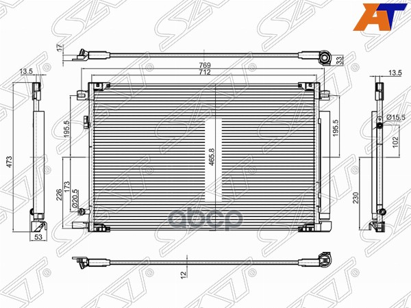 

SAT Радиатор кондиционера TOYOTA CAMRY ASV7#/AXVA70 18-, STTYL73940