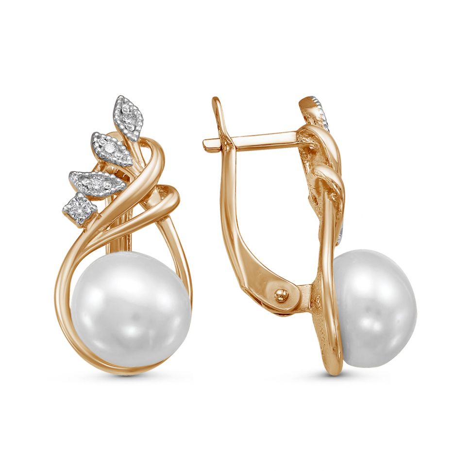 

Красивые серьги серебро с белым жемчугом Б33310827Д, 14167Б