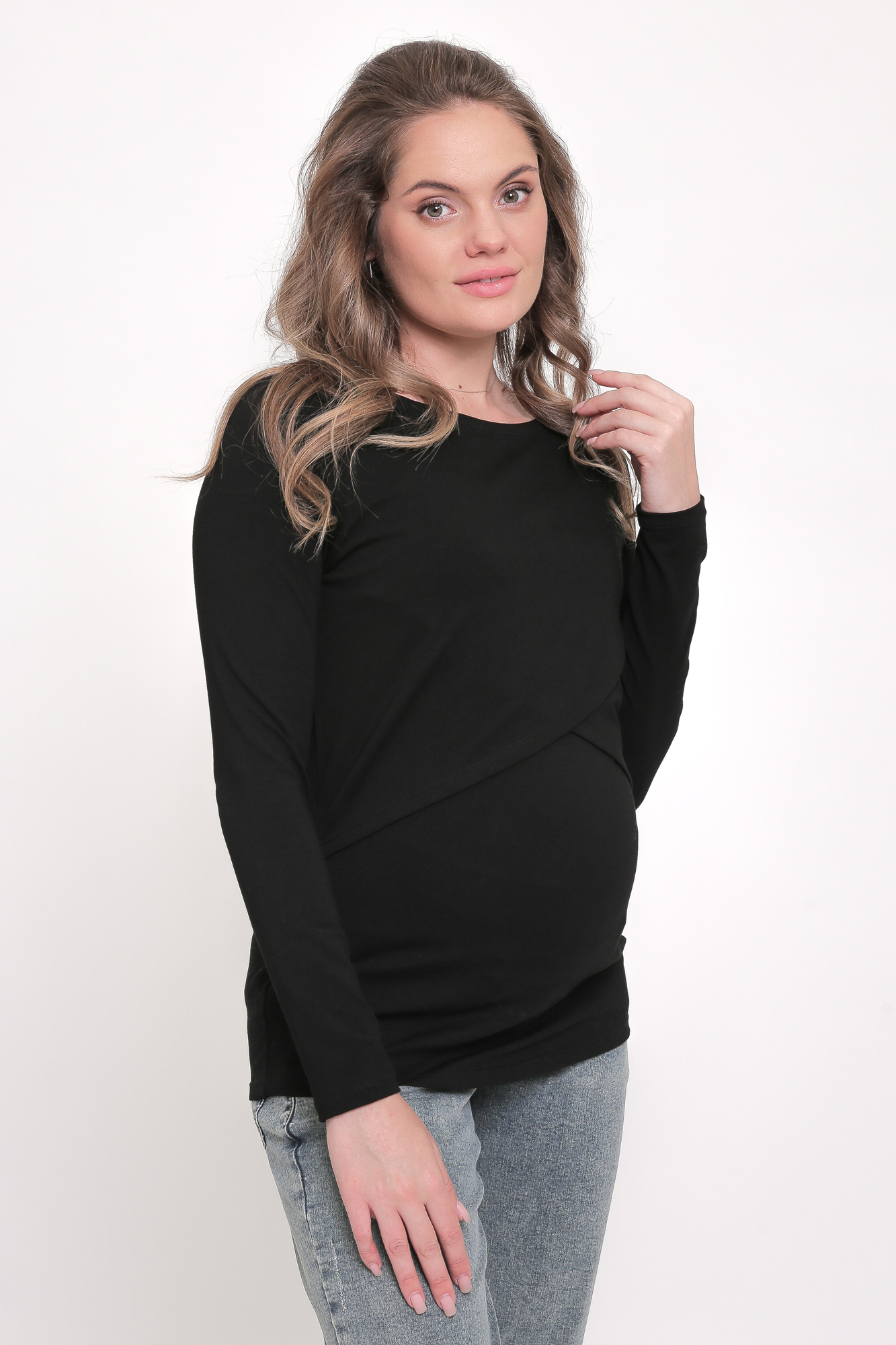 

Лонгслив женский Mama's fantasy 1708MF черный 52 RU, 1708MF