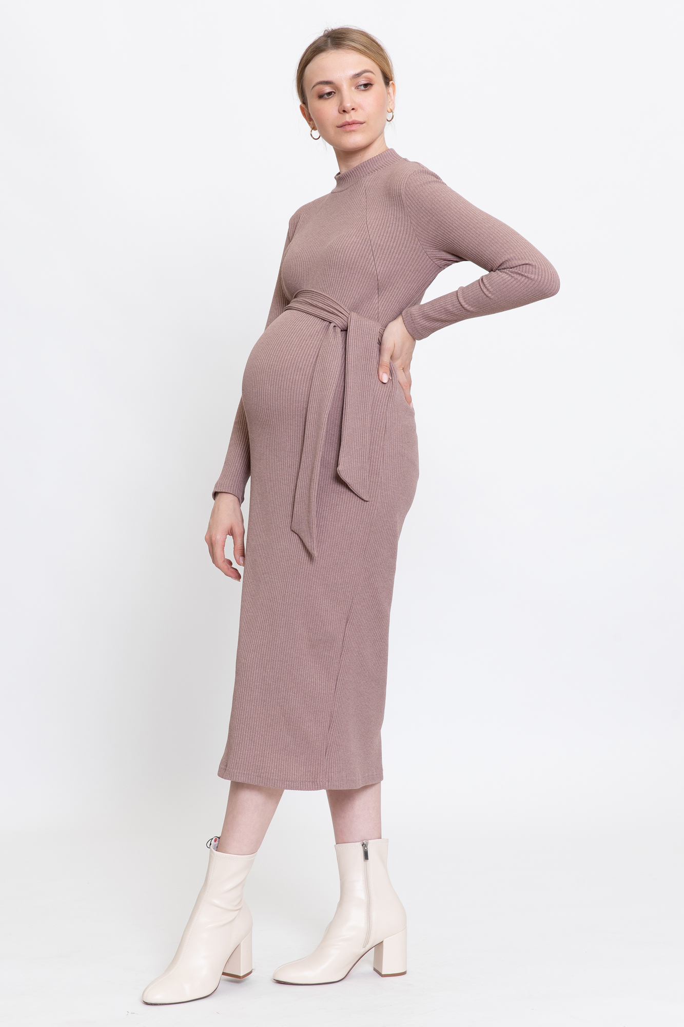 Платье для беременных женское Magica bellezza 0178а коричневое 48 RU