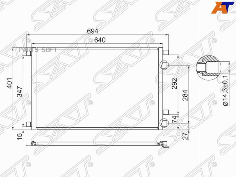 SAT Радиатор кондиционера RENAULT MEGANE II/SCENIC 02-08