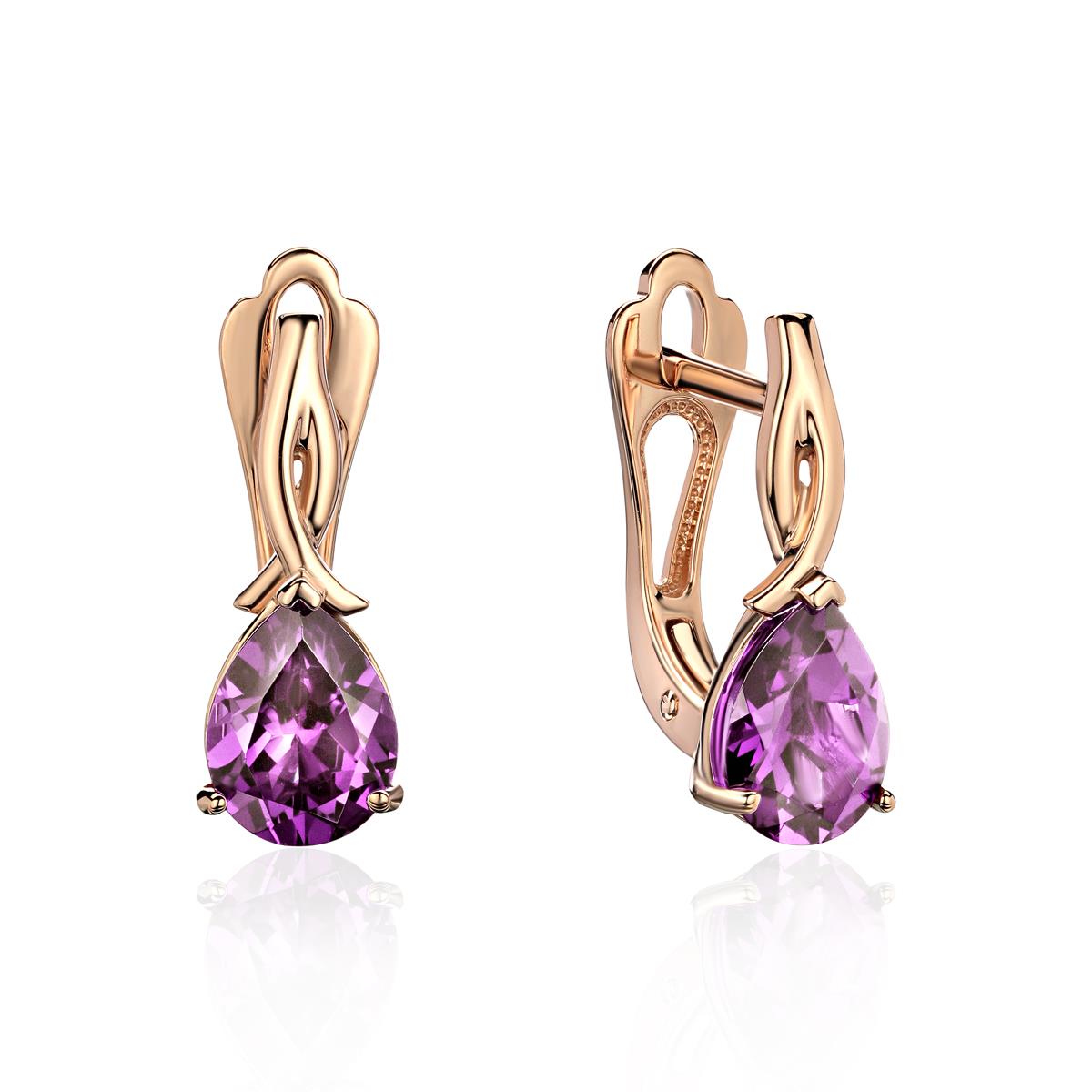 

Серьги классические из красного золота Эстет 01С3114175-2, 01С3114175-2