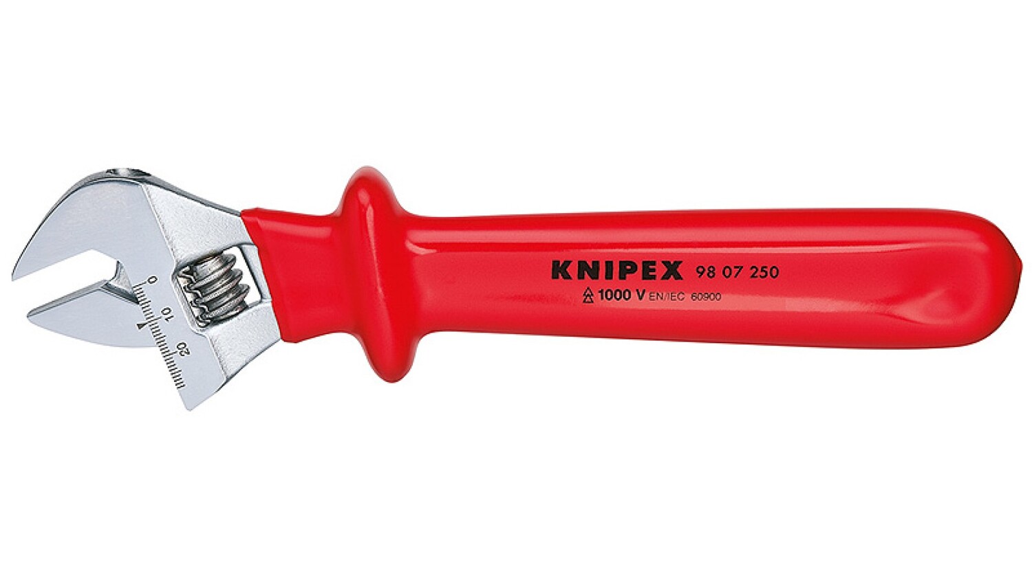 Ключ разводной Knipex VDE, зев 30 мм, длина 260 мм, диэлектрический KN-9807250
