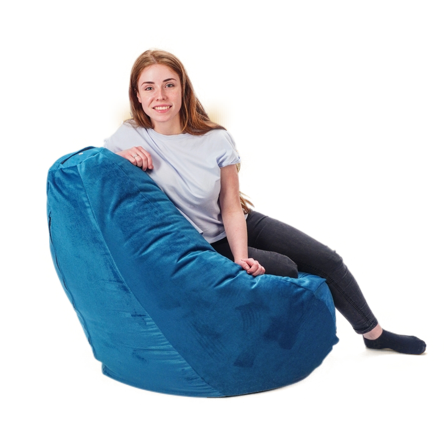 фото Кресло-груша kreslo-puff comfort jaguar 19 велюр бирюзовый