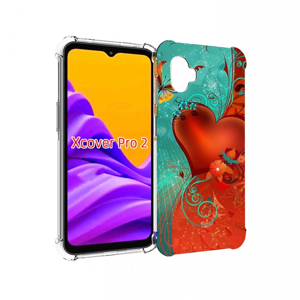 Чехол MyPads красивые-яркие-сердечки для Samsung Galaxy Xcover Pro 2