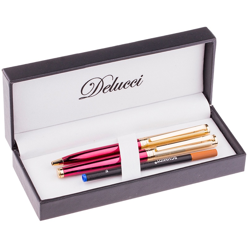 Набор подарочный Delucci CPn_11831 Rosso ручка шариковая и ручка-роллер синие