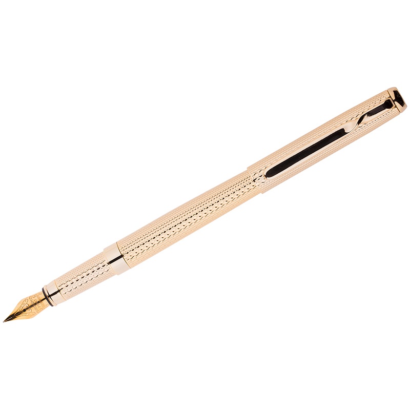Перьевая ручка Delucci Celeste CPs_81914 черная 08 мм золото подарочный футляр