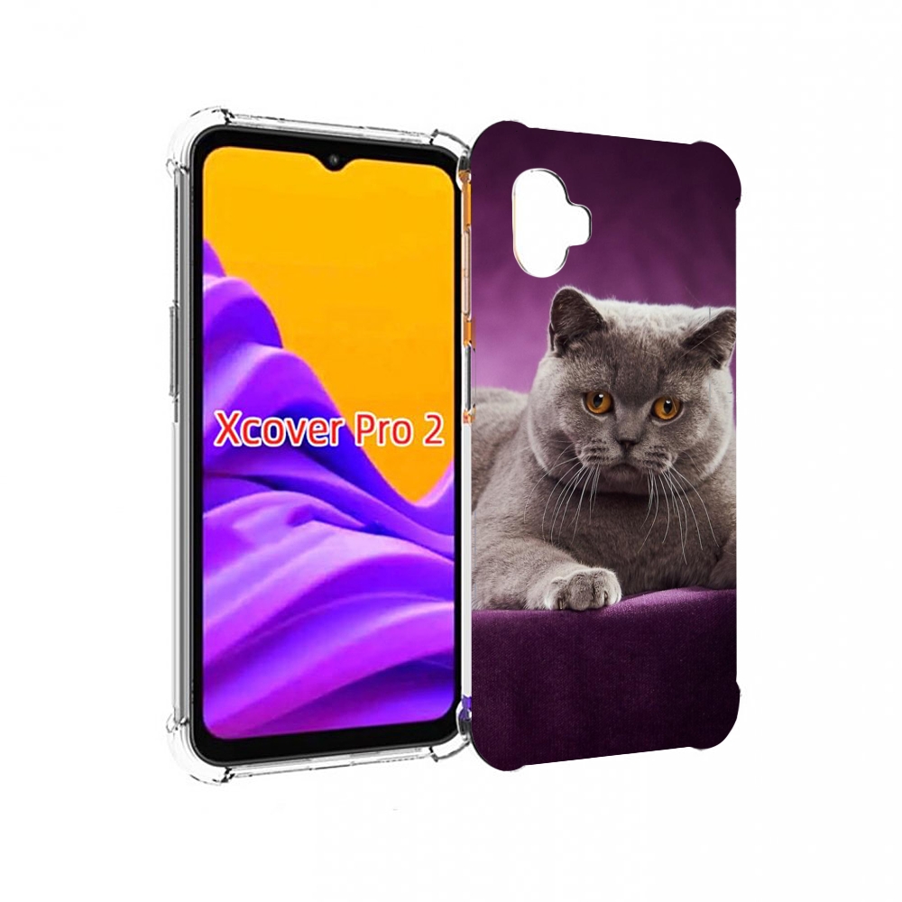 Чехол MyPads кошка британская короткая для Samsung Galaxy Xcover Pro 2