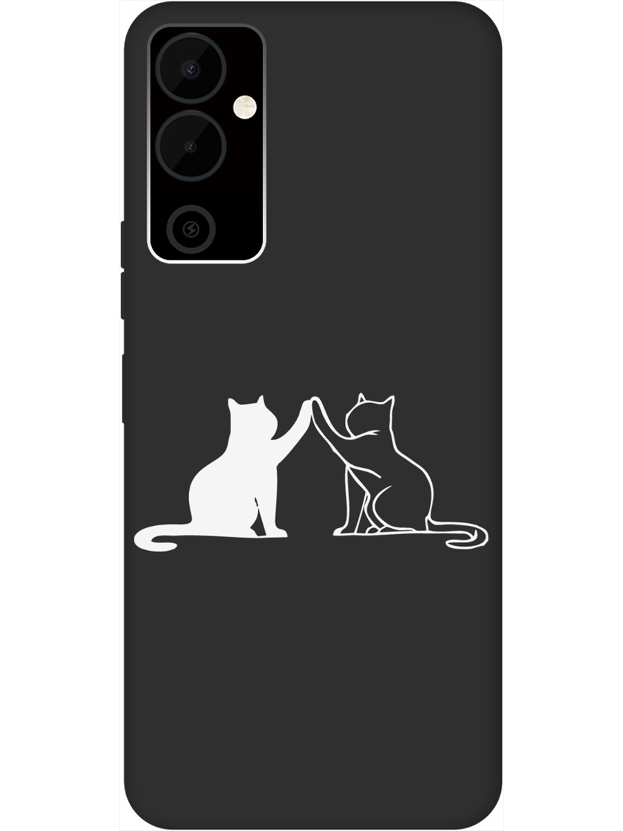 

Матовый Soft Touch силиконовый чехол на Tecno Pova Neo 2 "Cats W" черный, Черный;белый, 20001477