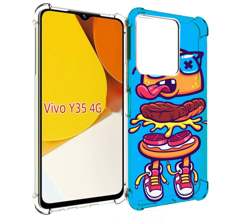 

Чехол MyPads Бургер с очками для Vivo Y35 4G 2022 / Vivo Y22, Прозрачный, Tocco